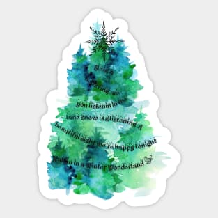 Winter Wonderland Christmas Tree (black) Sticker